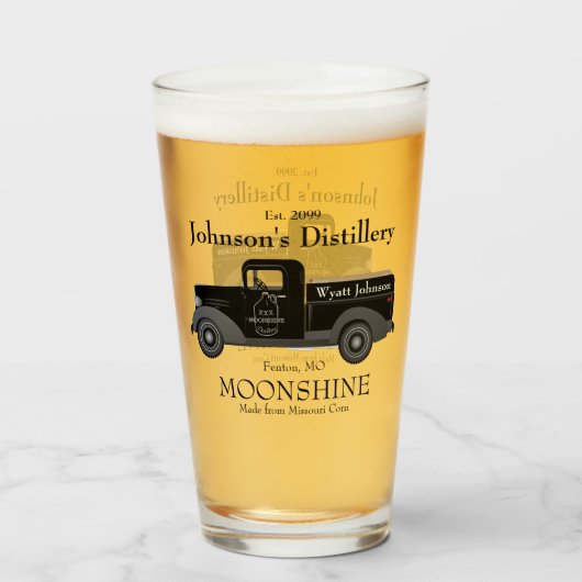 Home Bar Fun Moonshine Pint Bière Verre Boisson (Devant (rempli))