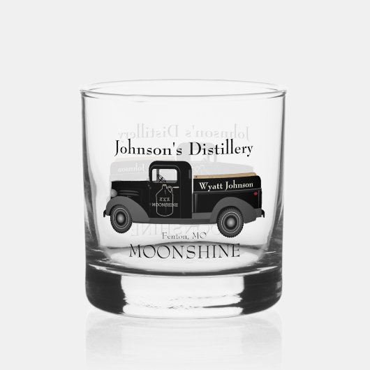 Home Bar Fun Moonshine Rocks Whiskey Glas (Voorkant)