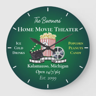 Home Bioscoop Popcorn Klapperboard Film Ronde Grote Klok