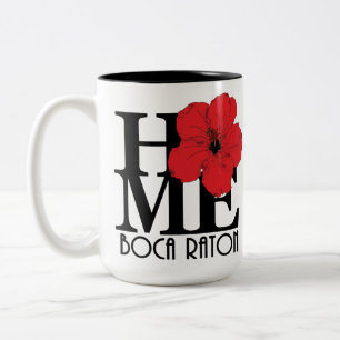 HOME Boca Raton Red Hibiscus 15oz Tweekleurige Koffiemok