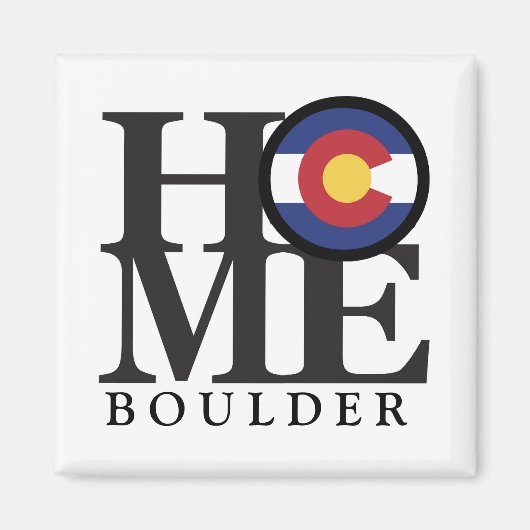 HOME Boulder Colorado 4x4" Magnet Magneet (Voorkant)
