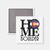 HOME Boulder Colorado Stone Magneet (Voorkant / Achterkant)