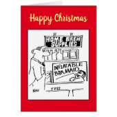 Home Brew Shop Inflatable Barmaid Carte de Noël (Devant)
