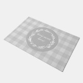 Home Buffalo Home Check Pattern Grey Deurmat (Schuin)
