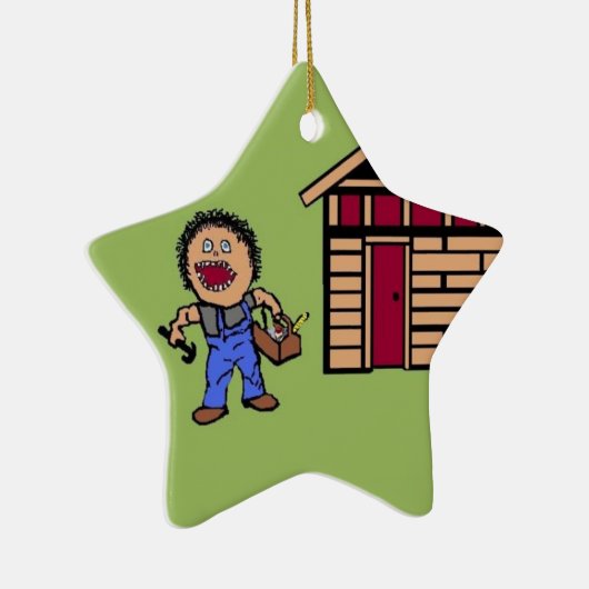 Home Builder Handyman Keramisch Ornament (Rechts)