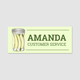 Home Caned Kosher Dill Sour Pickles Pickle Jar Naamplaatje