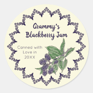 Home Canning  Blackberry Jam Food Label