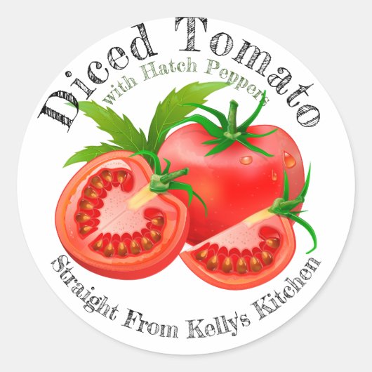 Home Canning Business Diced Tomato Hatch Étiquette (Devant)
