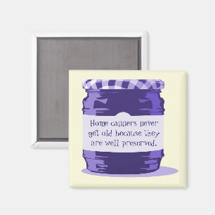 Home Canning Humor Retro Paars Jelly Jar Kitchen Magneet