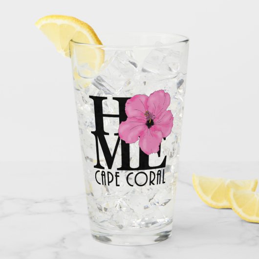 HOME Cape Coral Pink Hibiscus Glas (Voorkant ijs)