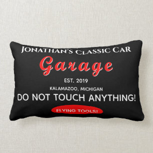 Home Car Mechanic Garage Flying Tools Black Kussen