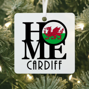 HOME Cardiff Wales Ceramic Ornament