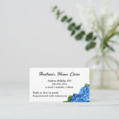 Home Care Blue Hydrangeas Cartes de visite personn (Debout devant)