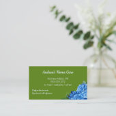Home Care Blue Hydrangeas Custom Visitekaartjes (Staand voorkant)