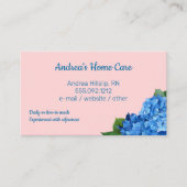 Home Care Blue Hydrangeas Custom Visitekaartjes (Voorkant)