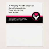 Home Caretaker C.N.A. Heart Cartes de visite (Devant & derrière)