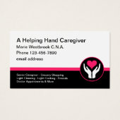 Home Caretaker C.N.A. Heart Cartes de visite (Devant)