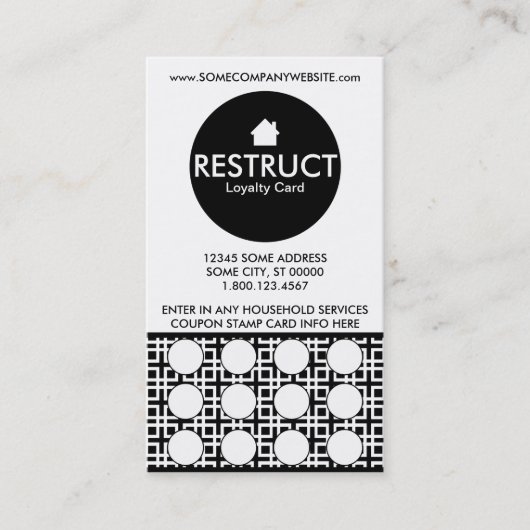 HOME cinder stempelkaart Klantenkaartje (Voorkant)