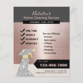 Home Cleaning Housekeeping Service Roos Gold Flyer (Voorkant)