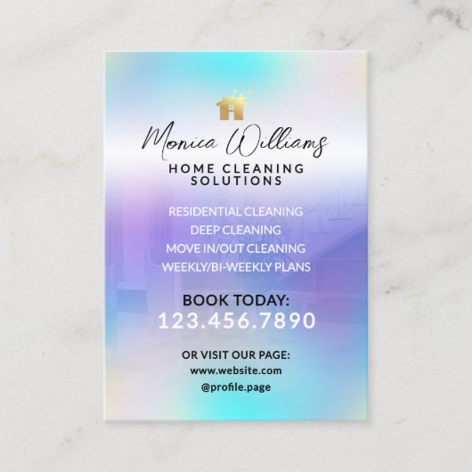 Home cleaning referral  visitekaartje (Voorkant)