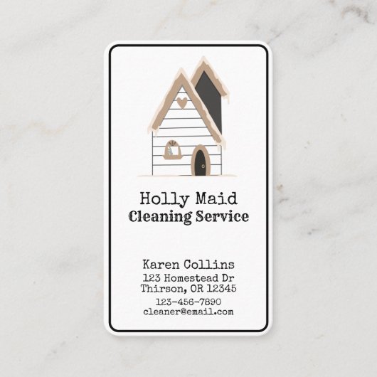 Home Cleaning Services Cute Visitekaartje (Voorkant)