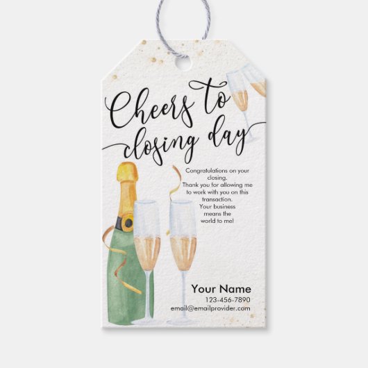 Home Closing Gift Tag Cadeaulabel (Voorkant)