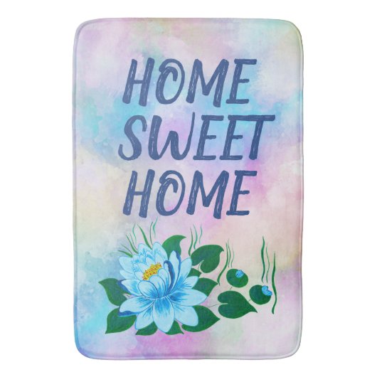 Home Colorful Waterverf Floral Text Badmat (Voorkant Verticaal)