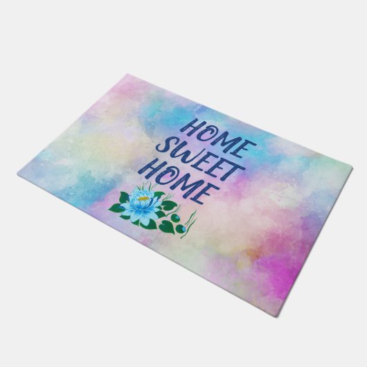 Home Colorful Waterverf Floral Text Deurmat (Schuin)