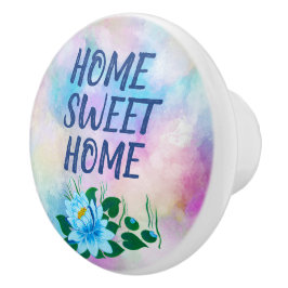 Home Colorful Waterverf Floral Text Keramische Knop