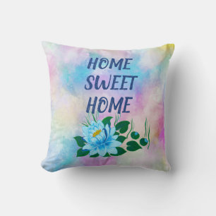 Home Colorful Waterverf Floral Text Kussen