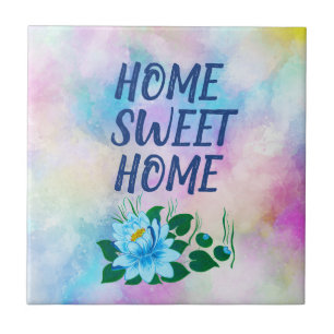 Home Colorful Waterverf Floral Text Tegeltje