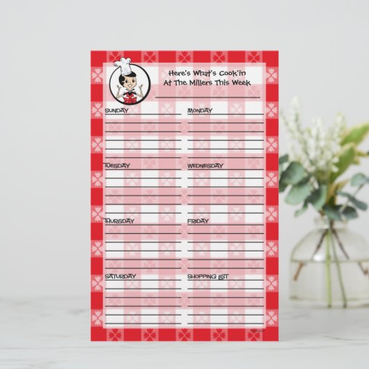 Home Cooker' Custom Menu Planner (Debout devant)