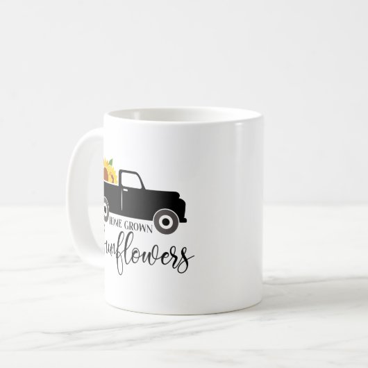 Home Cultivé Tournesols Cute Camion Coffee Mug (Devant gauche)