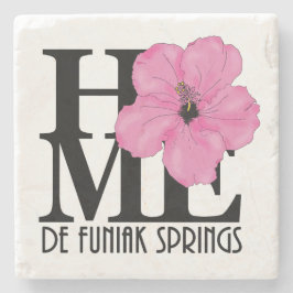 HOME DE Funiak Springs Pink Hibiscus Stenen Onderzetter