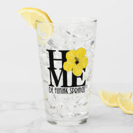 HOME DE Funiak Springs Yellow Hibiscus Glas