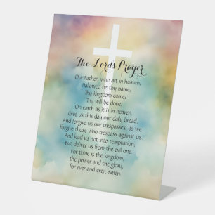 Home Decor met het gebed van de Heer Reclamebord Met Voetstuk
