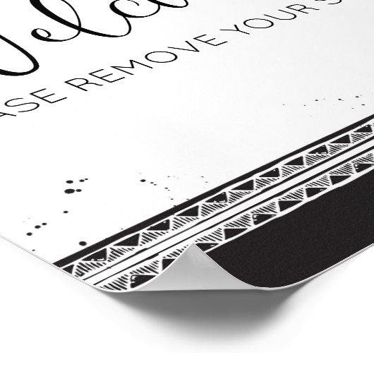 Home Decor Verwijder alstublieft uw schoenenteken  Poster (Hoek)