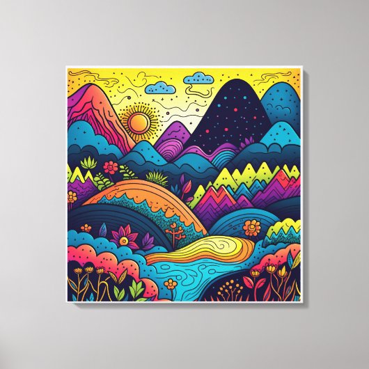 Home Decoration Whimsical Abstracte Boho Natuur Canvas Afdruk (Voorkant)