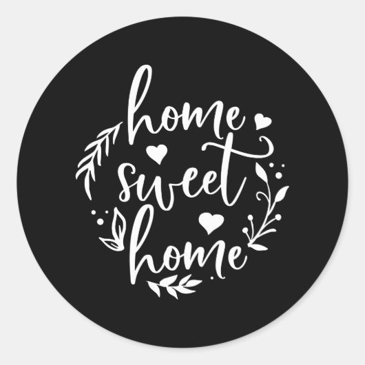Home Design Home Sweet Home Home Ronde Sticker (Voorkant)