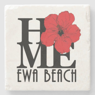 HOME Ewa Beach Red Hibiscus Stenen Onderzetter