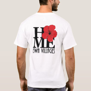 HOME Ewa Villages Red Hibiscus (backprint) T-shirt