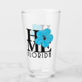 HOME Florida Blue Hibiscus Glas (Achterkant)