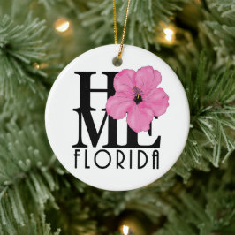 HOME Florida Pink Hibiscus Keramisch Ornament