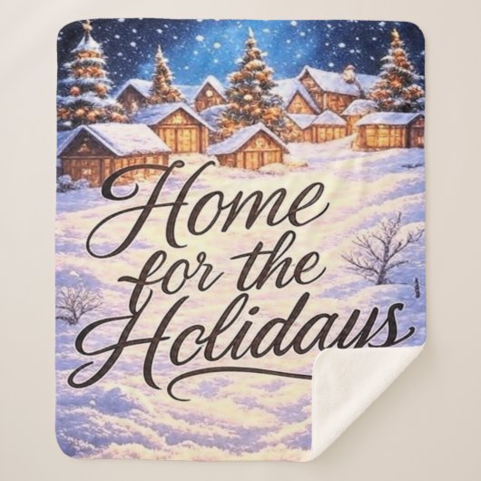 'Home for the Holidays'  Sherpa Deken (Voorkant)