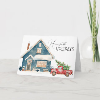 Home for the Holidays Truck with Tree Feestdagen Kaart