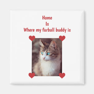 Home Furball Buddy Cat Dog mama uploadt foto-harte Magneet