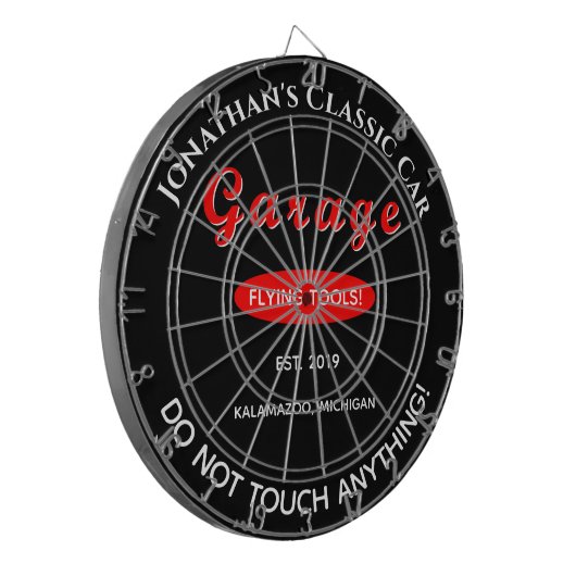 Home Garage Auto Mechanic Dartboard Board Dartbord (Voorkant Links)