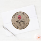 Home Gebakken Rood Velvet Cupcakes Label Kraft (Envelop)