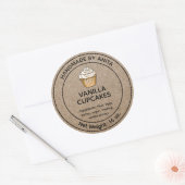 Home Gebakken Vanille Cupcakes Label Kraft (Envelop)