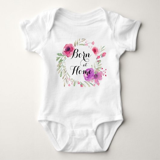 Home Geboorte Bloemen Baby Meisje Romper (Voorkant)